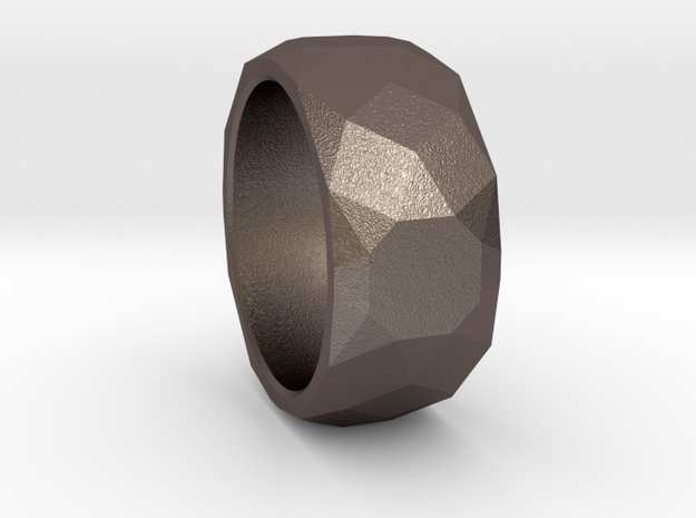 CODE: WP27 - RING SIZE 7 in Polished Bronzed Silver Steel