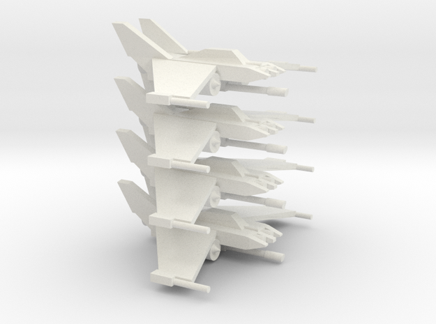 [5] 4x Fighter-Interceptor in White Natural Versatile Plastic