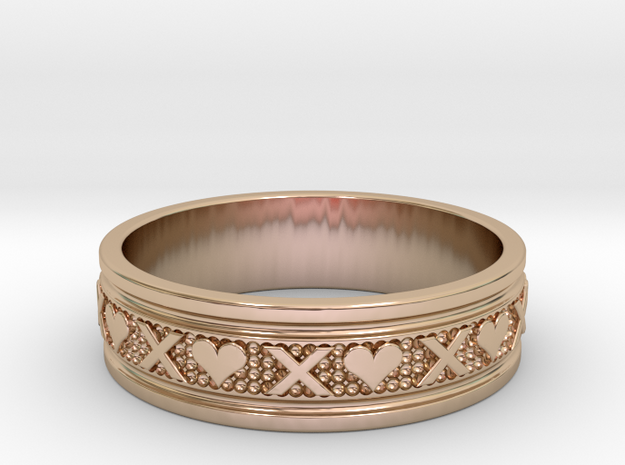 Size 8 Xoxo Ring B in 14k Rose Gold Plated Brass