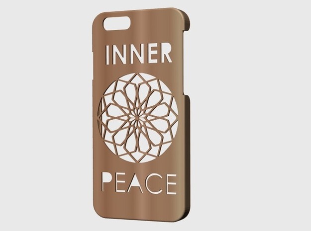 Iphone 6 case. in Polished Bronzed Silver Steel