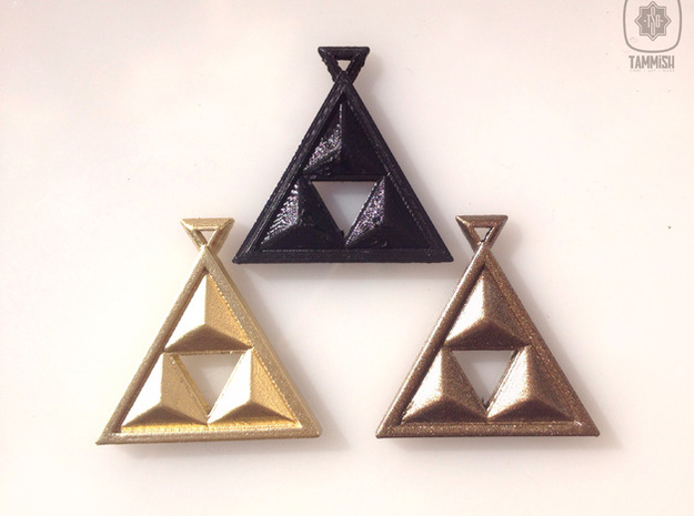Fancy Triforce pendant  in Polished Silver