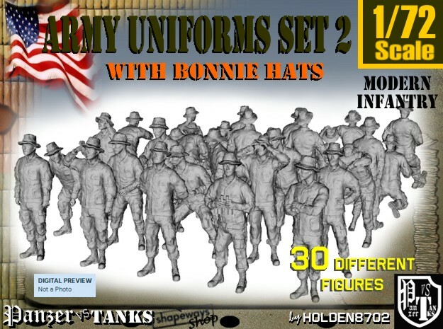 1-72 Army Modern Uniforms Set2 in Tan Fine Detail Plastic