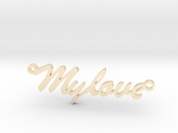Pendant "my love" in 14k Gold Plated Brass