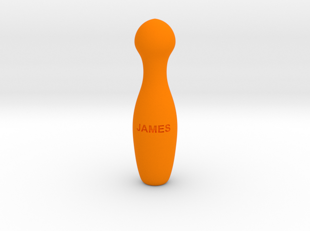 Bowling pin with your name in Orange Processed Versatile Plastic