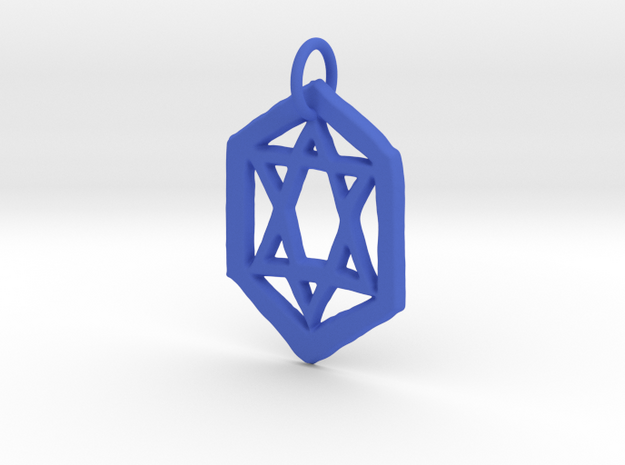 Jewish Star Keychain in Blue Processed Versatile Plastic