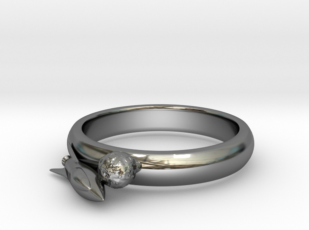 Moon Rocket Ring S 6 2015 in Fine Detail Polished Silver