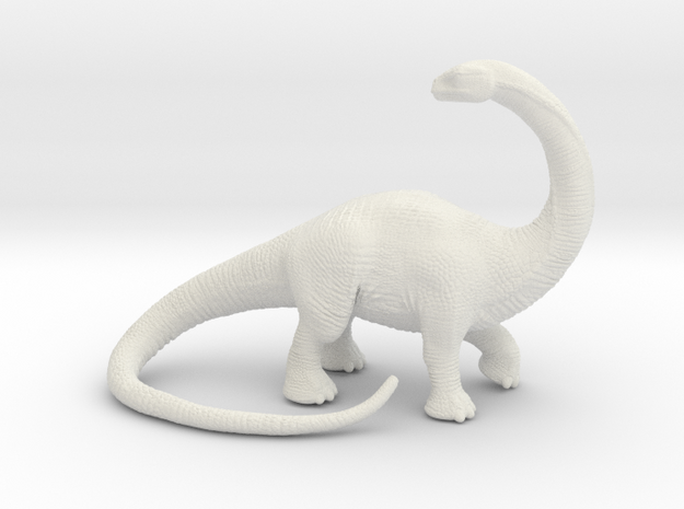 Brontosaurus in White Natural Versatile Plastic