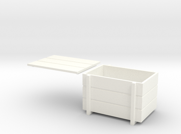 Wooden Crate With Lid 1/32 in White Processed Versatile Plastic