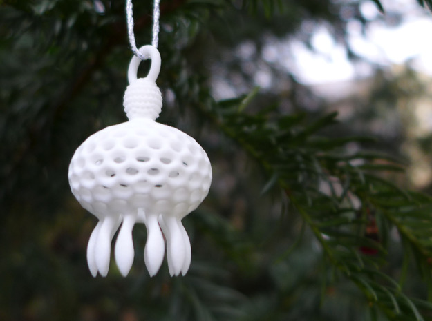 Anthocyrtium Ornament - Science Gift in White Processed Versatile Plastic
