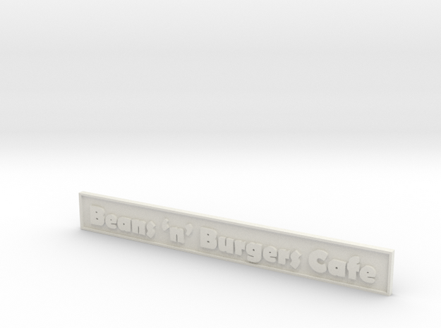 1:24 Cafe Sign 5.5" in White Natural Versatile Plastic