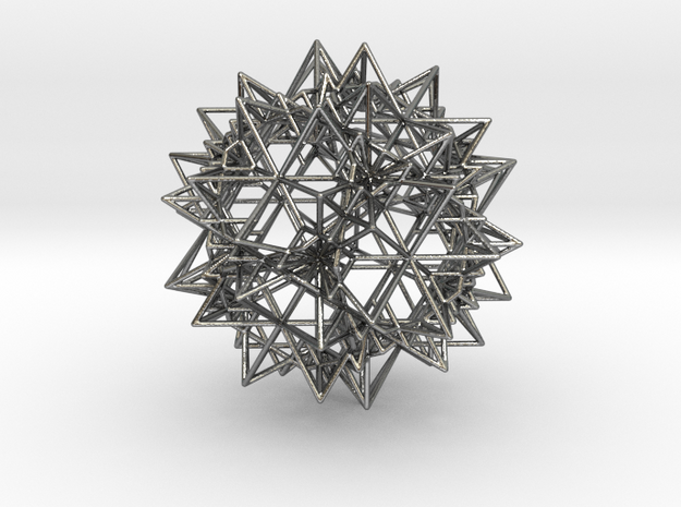 Stellation of a Rhombic Triacontahedron in Polished Silver