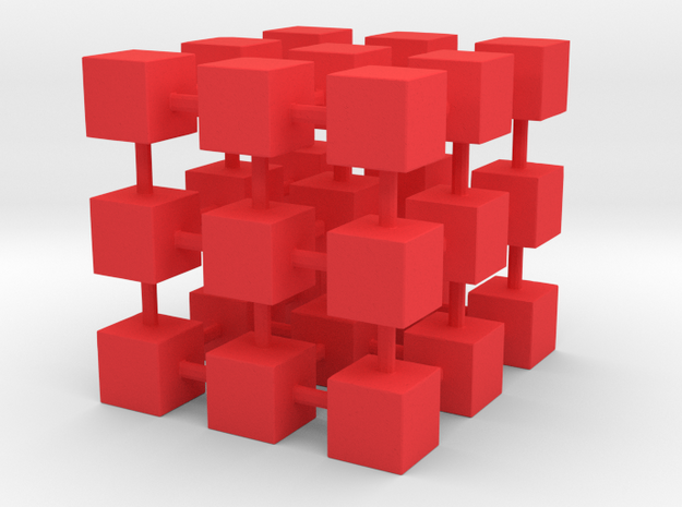 Cubes among cube in Red Processed Versatile Plastic
