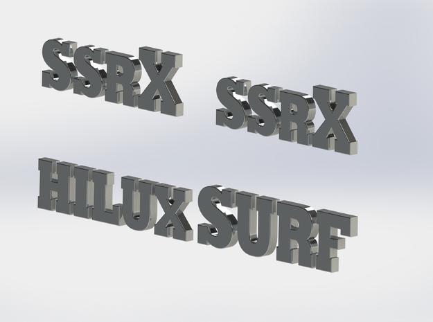 Hilux Surf SSRX Badge in White Natural Versatile Plastic
