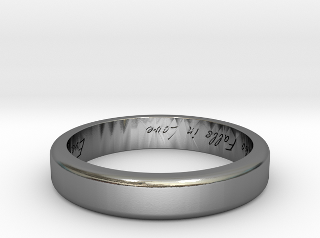 Engraved Standard Sized ring in Polished Silver