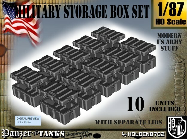 1-87 Military Storage Box Set in Tan Fine Detail Plastic