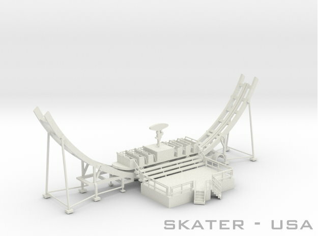 Skater Fahrweg USA - 1:87 (H0 scale) in White Natural Versatile Plastic