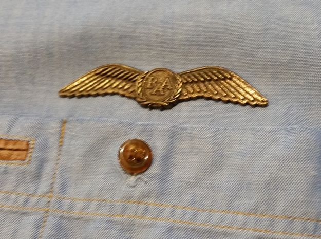 RAA (Recreational Aviation Australia) Wings / Brev in Polished Bronzed Silver Steel