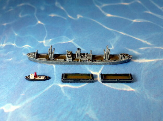 WWII Hansa Type 9000 Freighter & Tug 1/2400 in Tan Fine Detail Plastic