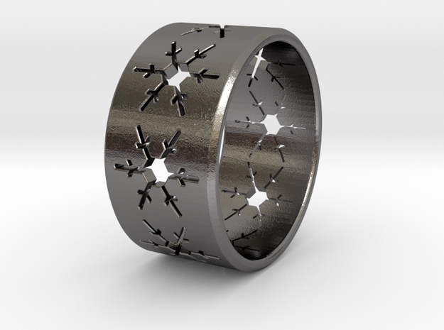 Snowflake Ring Size US 5 in Polished Nickel Steel