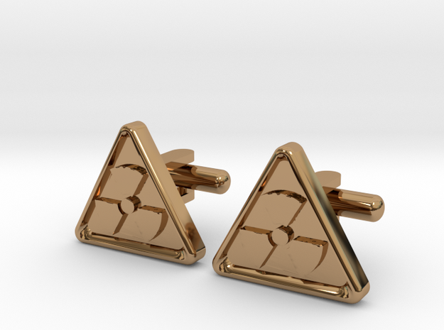 RADIOACTIVE SIGN CUFFLINKS in Polished Brass