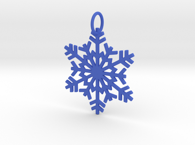 Snowflake Ornament/Pendant in Blue Processed Versatile Plastic