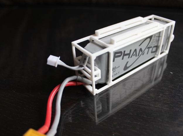 DJI Phantom - 3s Lipo Battery Cage - d3wey in White Natural Versatile Plastic