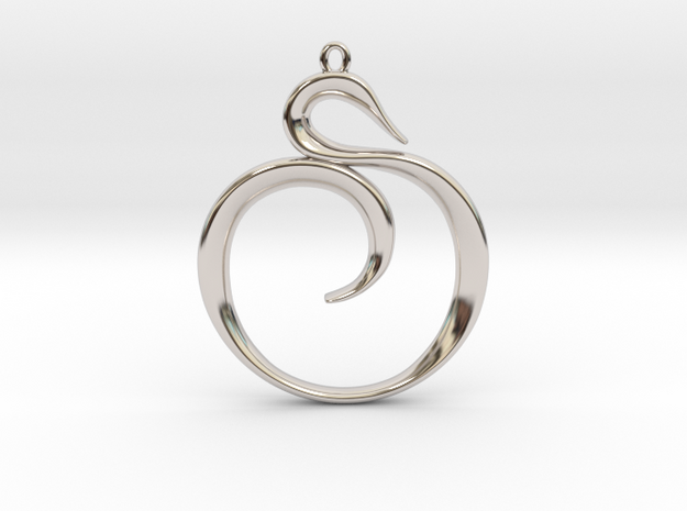 The Spiral Pendant in Rhodium Plated Brass