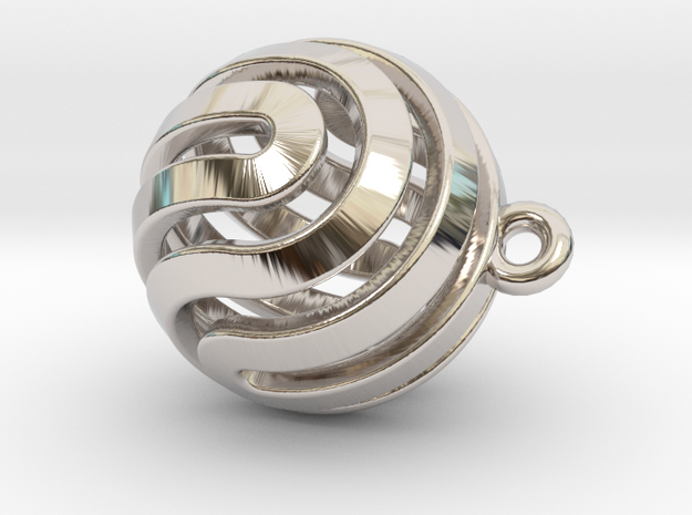 Ball-small-14-3 in Rhodium Plated Brass