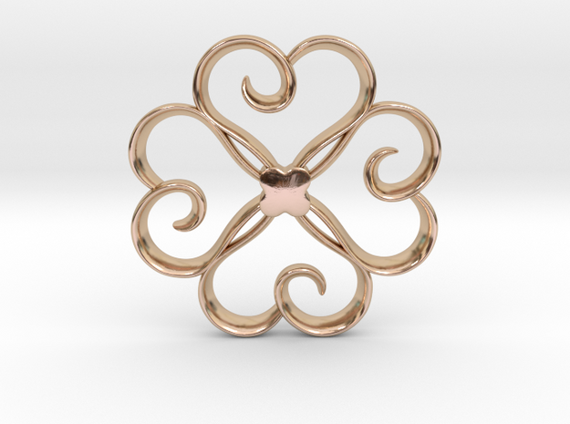 The Clover Pendant in 14k Rose Gold Plated Brass