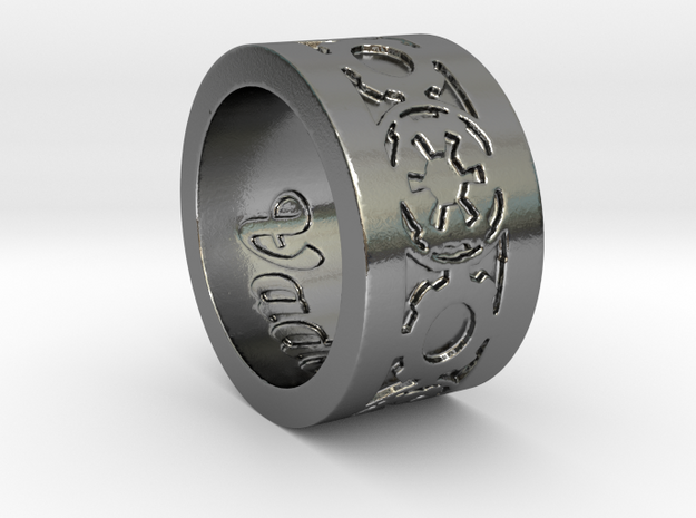 DarkSide Ring delta engraved Size 9 in Polished Silver