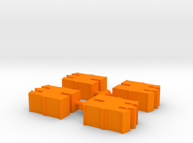 Desert Temple Meeple, 4-set in Orange Processed Versatile Plastic
