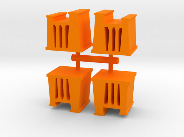 Egypt Temple Meeple, 4-set in Orange Processed Versatile Plastic