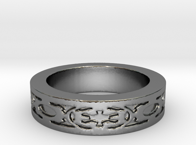 DarkSide Ring delta Size 5.5 in Polished Silver