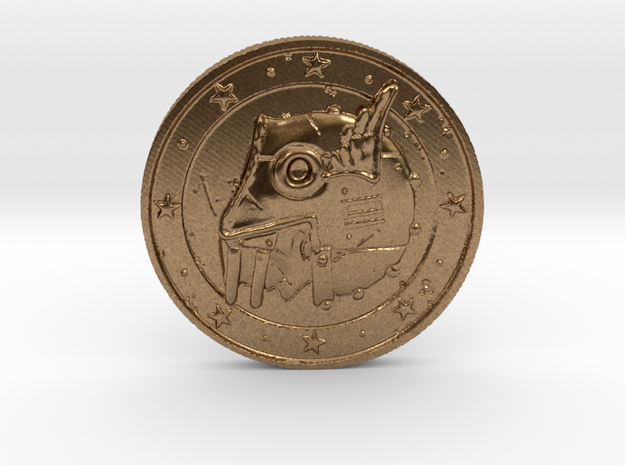 human coin 10 in Natural Brass