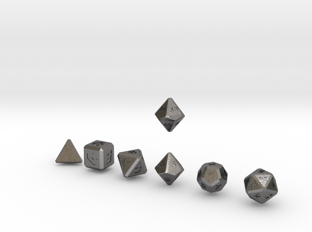 FUTURISTIC Innie Bevels dice in Polished Nickel Steel