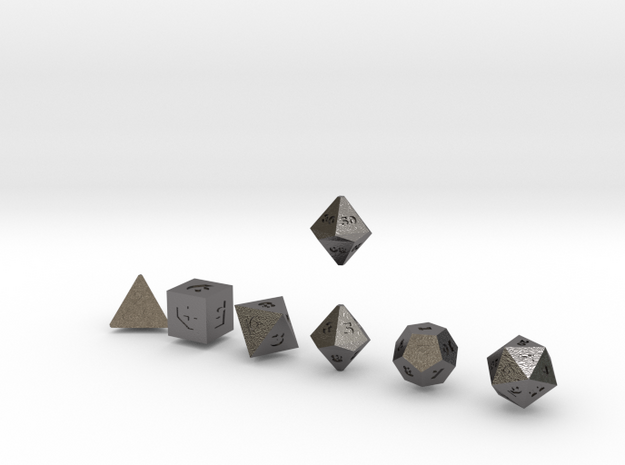 FUTURISTIC innies sharp dice in Polished Nickel Steel