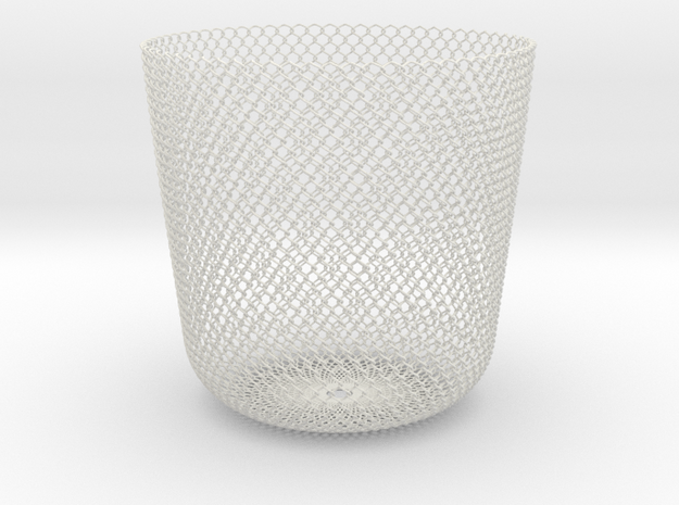 Sine Basket in White Natural Versatile Plastic