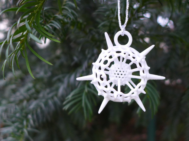 Spumellaria Ornament - Science Gift in White Processed Versatile Plastic