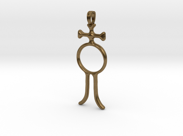 ALCHOOL Alchemy Symbol Jewelry Pendant in Natural Bronze