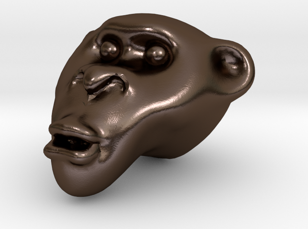 Monkey Head in Polished Bronze Steel