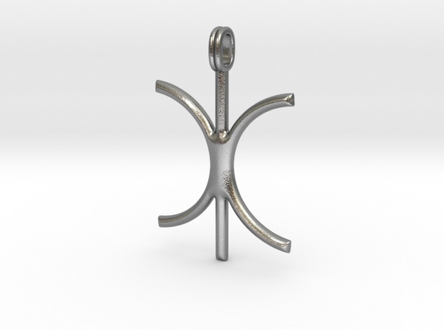 Eris Symbol Jewelry Pendant in Natural Silver