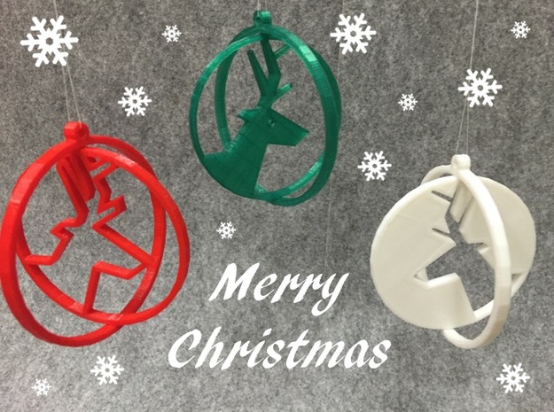 Deer ring 2 for Christmas in White Processed Versatile Plastic