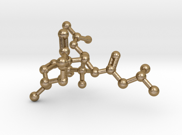 Neurolenin B Molecule Necklace in Polished Gold Steel