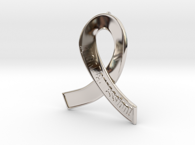 Silver Ribbon Against Depression in Rhodium Plated Brass