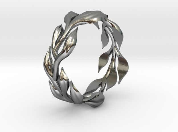 Vine Band -  Size 6.5 in Polished Silver