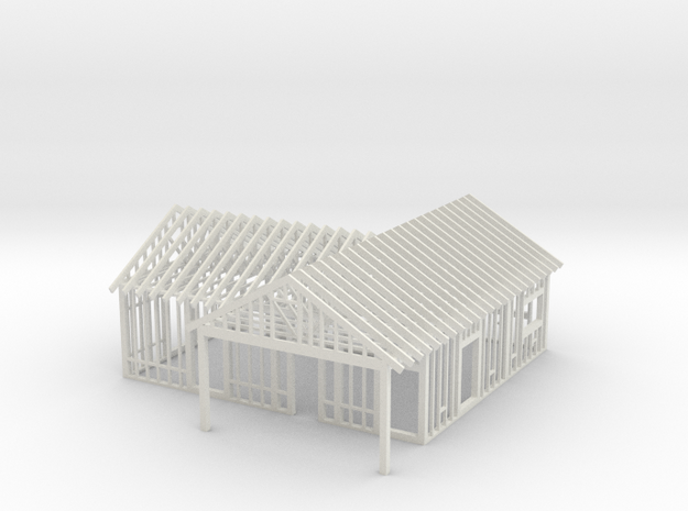 House Under Construction 1-87 HO Scale  in White Natural Versatile Plastic