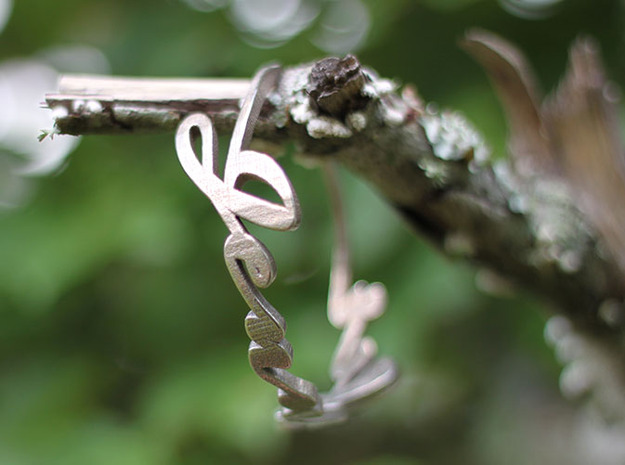 Jennifer Script Bracelet in Polished Bronzed Silver Steel