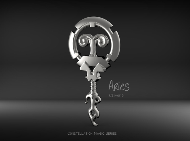 Aries［Constellation Magic Series］ - Key Style in Fine Detail Polished Silver