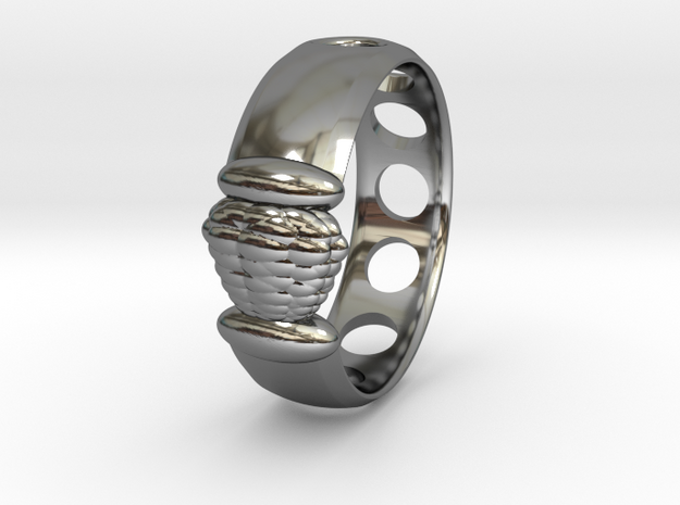 Alien Egg Ring Delta SIZE10 in Fine Detail Polished Silver