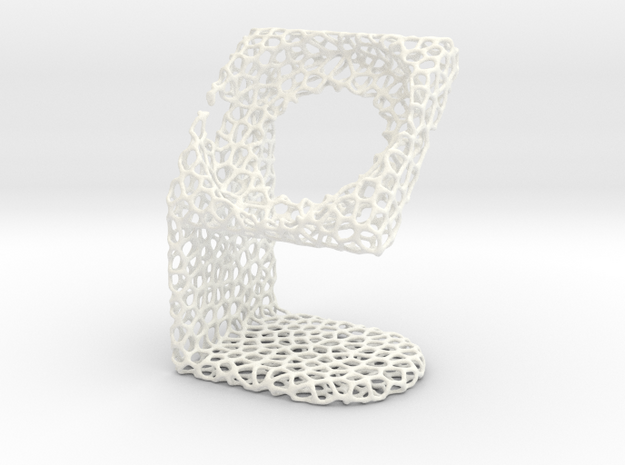 LG SmartWatch  Voronoi Desktopstand in White Processed Versatile Plastic